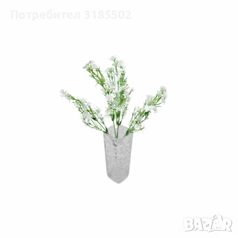 Изкуствена аранжировка с миниатюрни бели цветчета – елегантен декоративен акцент