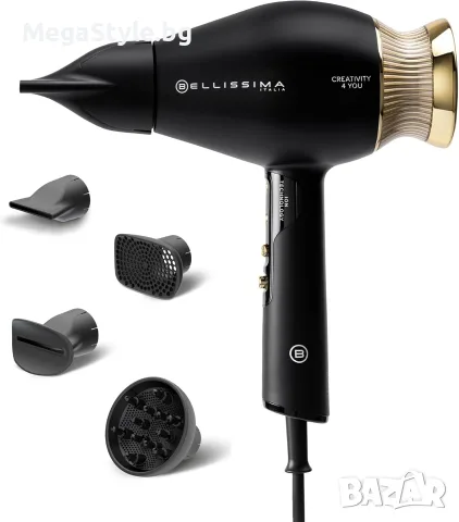 Професионален сешоар и стайлър Bellissima Creativity 4 You 4in1 (1800W) – Черен/Златен