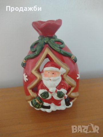 Керамична фигура- Коледен свещник, снимка 1 - Декорация за дома - 39667678