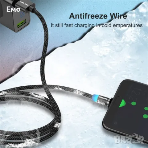Универсален магнитен кабел Uslion 3 в 1 за зареждане на телефони - micro USB, снимка 3 - Оригинални зарядни - 48734263