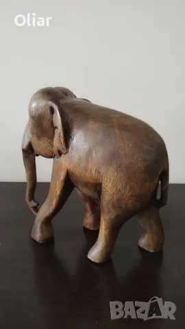 Много голям, тежък и реалистичен слон от дърво., снимка 5 - Статуетки - 50059716