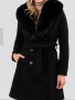 Дамско елегантно черно палто, снимка 1