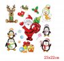 Дядо Коледа пингвин елф Снежко Коледни лист термо апликация картинка за дреха блуза чанта