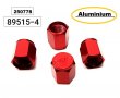 Капачка за вентил гума (4бр.) алуминиеви -89515-4 -червени