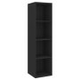 vidaXL ТВ шкаф за стенен монтаж, черен, 37x37x142,5 см, ПДЧ(