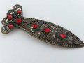 Ретро брошка щипка за шал вратовръзка филигран, снимка 14