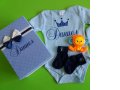 Бебешки подаръчен комплект с име, снимка 1 - Комплекти за бебе - 30733233