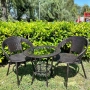 Градински Ратанов Комплект Relax 2 стола с маса + поставка, снимка 1