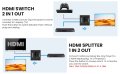 VWRHAR Двупосочен алуминиев HDMI превключвател 4K@60hz/2в1 изход,4K/3D/HDR>Xbox PS5/4/3 Blu-Ray/HDTV, снимка 3