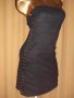 Da& Be M Черна велурена къса рокля с капси и цип, снимка 1