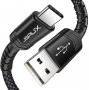  JSAUX USB - USB Type C кабел бързо  за зареждане и данни, найлонова оплетка, снимка 1 - USB кабели - 33734697