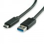 Кабел USB-A към USB Type C 3.1 Roline 11.02.9011 Черен 1m, USB-A към USB Type C M/M, снимка 2
