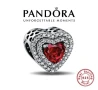 Сребърен талисман Пандора PANDORA сърце с камък, снимка 1