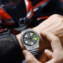 BINBOND Wheel Silver Green – мъжки спортен часовник с въртяща джанта, снимка 2