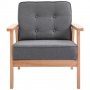 Фотьойл/кресло Homcom лен/естествен бук внос от Германия, снимка 1 - Дивани и мека мебел - 38060537