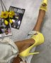 Обувки на ток - жълти, снимка 1 - Дамски обувки на ток - 31874614