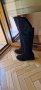 Черни класически чизми от естествен велур , снимка 1 - Дамски ботуши - 42186689