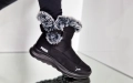 Puma Дамски Черни Апрески Със Сив Пух Пума Код P1403, снимка 4