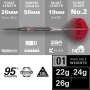 Нов Професионален дартс сет 95% волфрам K-Flex Swiss Storm 24g стрели, снимка 3