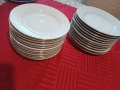 Комплект порцеланови чинии със златен кант, снимка 3