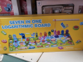 Голяма образователна цветна детска игра монтесори, дървена дъска с рибки, цифри, формички, снимка 1