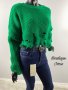 Дамски накъсан къс пуловер 5 цвята , снимка 2