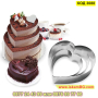 Комплект рингове за торта с форма на сърце - 3 бр. - метални - КОД 3088