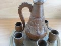 Дървен декоративен сервиз чашки и гарафа , снимка 4