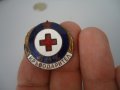 Стар нагръден знак Български червен кръст бронз емайл на винт, снимка 3