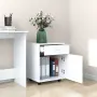 vidaXL Шкаф на колелца, бял, 45x38x54 см, инженерно дърво, снимка 3