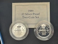 сет сребърни монети 2 паунда 1989г, снимка 2