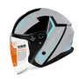 Отворена мото каска YEMA ECE R22.06 с два визьора сиво и синьо, снимка 1