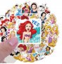 40 бр Дисни принцеси Рапунцел Снежанка Ариел самозалепващи лепенки стикери за украса картонена торта, снимка 2