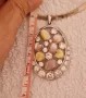 Сребърен пендатив с цветен седеф и циркони, снимка 3