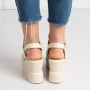 Дамски бежови сандали на висока платформа – стабилна и елегантна визия | Модел 704 Beige, снимка 3