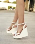 Сандали на платформа - бяла кожа - KGRT66

, снимка 2
