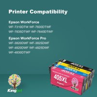 KINGJET 405XL Мастилени касети за принтер за Epson 405 405XL за Workforce Pro WF-3820 WF-4820, снимка 7 - Консумативи за принтери - 44476740