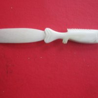 Страхотен нож от слонова кост 19 век, снимка 5 - Колекции - 37853499
