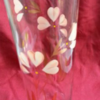 Ретро стъклена ваза  с позлата , снимка 1 - Антикварни и старинни предмети - 17710399