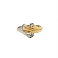 Златен дамски пръстен 2,81гр. размер:55 14кр. проба:585 модел:21966-2, снимка 1 - Пръстени - 44393216