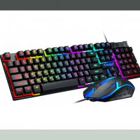 Комплект RGB клавиатура + мишка T-Wolf TF200, снимка 2 - Клавиатури и мишки - 37584800