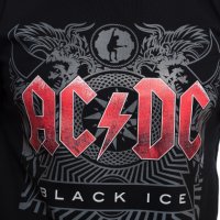 Нова мъжка тениска с дигитален печат на музикалната група AC/DC - Black Ice, снимка 2 - Тениски - 28337446