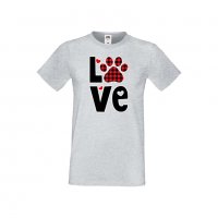 Мъжка тениска Свети Валентин Love Dog Paw, снимка 5 - Тениски - 35649959
