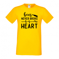 Мъжка тениска, Beer Never Broke My Heart,Бира,Бирфест,Beerfest,Подарък,Изненада,Рожден Ден, снимка 8 - Тениски - 36376815