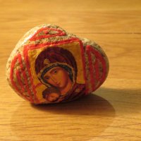 Стара  малка икона Богородица с младенеца - за зачатие и раждане на дете, съхранение на вътрешната ч, снимка 5 - Икони - 38843483