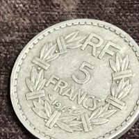 5 франка Франция 1945, снимка 1 - Нумизматика и бонистика - 35070339