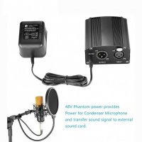  Фантомно захранване Trusiner, Модел TSE-USBFZ1, За кондензаторен микрофон, Phantom Power Supply 48V, снимка 2 - Микрофони - 29882820