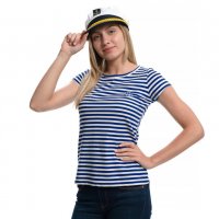 Дамски моряшки сет: тениска и капитанска шапка, снимка 10 - Тениски - 29975136