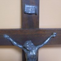 Дървен кръст- разпятие., снимка 3 - Антикварни и старинни предмети - 42526136