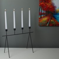 Висок метален свещник, 4 места за свещи, снимка 1 - Декорация за дома - 42861039